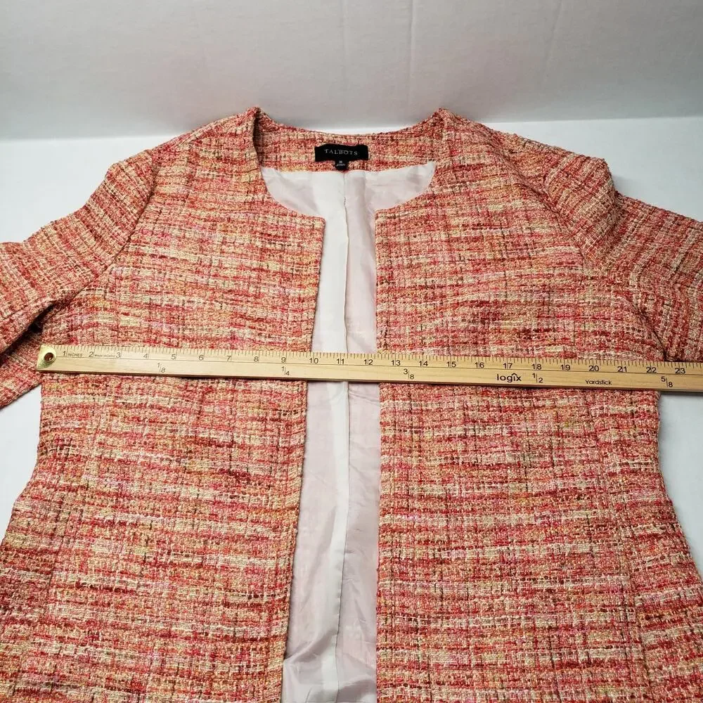 Talbots Pink-Cream Tweed Jacket and Skirt Set - Picture 7 of 16